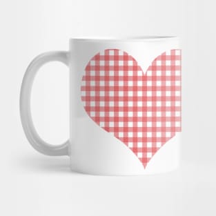 Red and White Gingham Pattern Mug